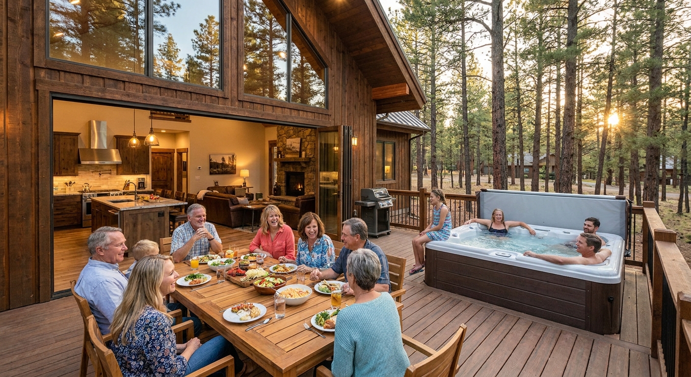 Group enjoying a Flagstaff vacation rental together, perfect for group getaways