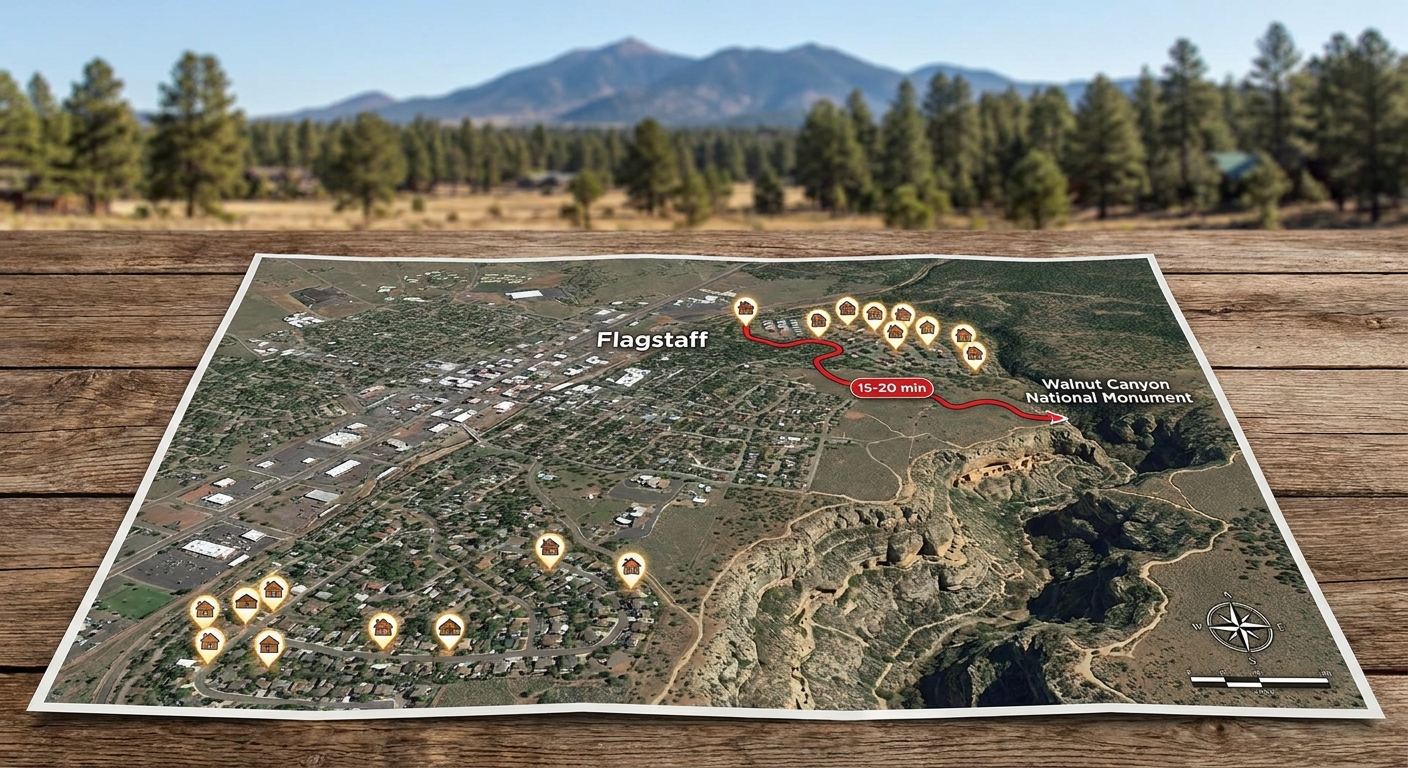 How Close Are Flagstaff Vacation Rentals to Walnut Canyon?