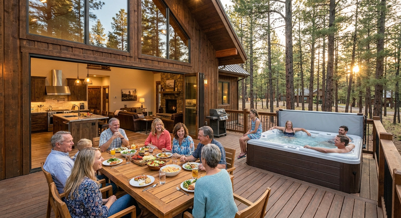 Group enjoying a Flagstaff vacation rental together, perfect for group getaways